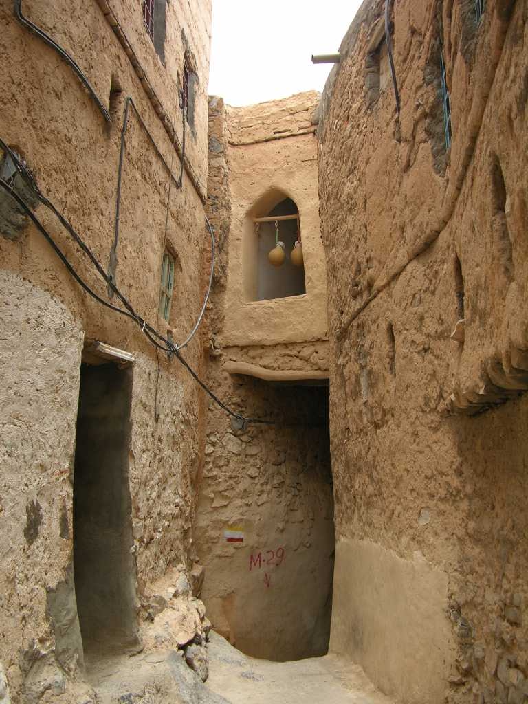 Muscat 07 04 Misfah Narow Lane Here is one of the narrow lanes through Misfah, with stone houses all around.